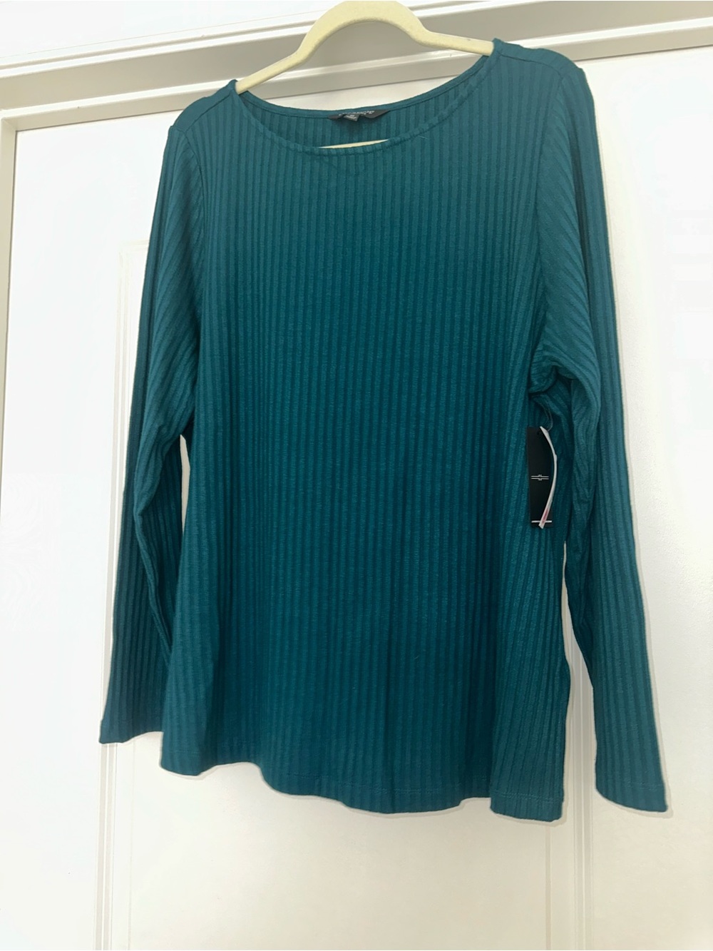 Liverpool Teal Ribbed Crewneck Top Sz 3X
